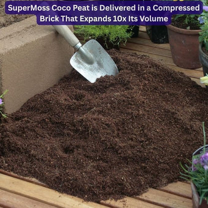 SuperMoss (23278) Coco Coir Seed Starting Mix High Expansion Buffered Coconut Peat Brick Soil, Natural, 650g