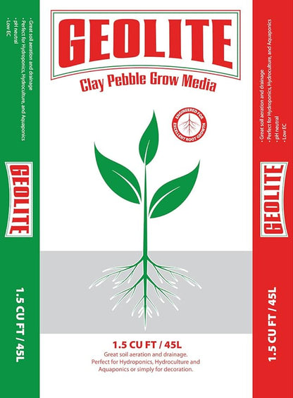 GMGC45L Clay Pebble Grow Media – 100% Natural Expanded Clay Pebbles for Hydroponics, Aquaponics & Indoor Plants – pH Neutral, Great Drainage & Aeration, 1.5 Cu. Ft. Bag