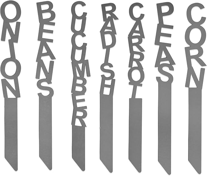 ROCC RUSTED ORANGE CRAFTWORKS CO. 15" Spell It Out Metal Garden Markers -Plant labels -Garden Labels -Plant Markers -Plant labels for outdoor garden waterproof -Plant tags -Plant tags and labels