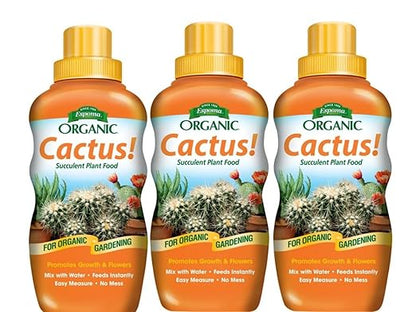 Espoma Organic Cactus! Plant Food, Natural & Organic Fertilizer for All Cactus, Succulents, Palm, and Citrus Both Indoors and Outdoors, 8 oz, Pack of 3
