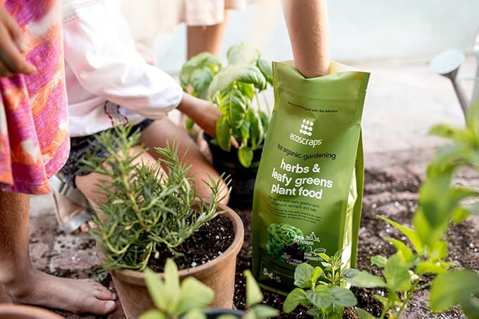 EcoScraps for Organic Gardening Herbs and Leafy Greens Plant Food, 4 lbs
