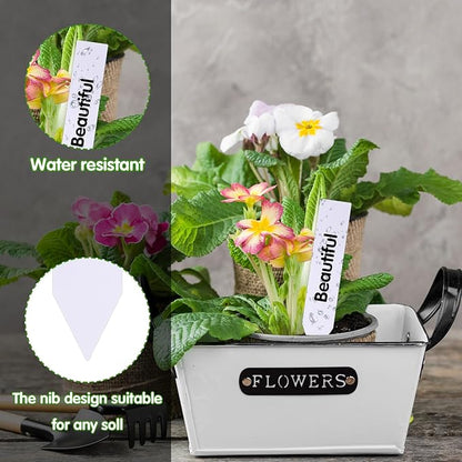 1500 Pcs 4 Inch Plastic Plant Nursery Garden Labels Waterproof Pot Markers Garden Stake Tags, White
