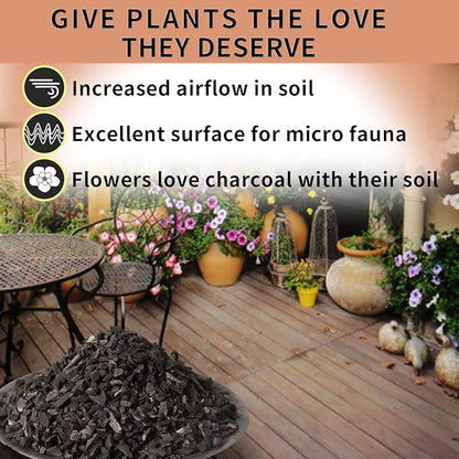 Organic Activated Charcoal for Garden - Garden Organic Horticultural Charcoal and Greenhouse Made from by-Products Pure Hardwood Charcoal for Growing and Gardening Plants 4 QT Bags