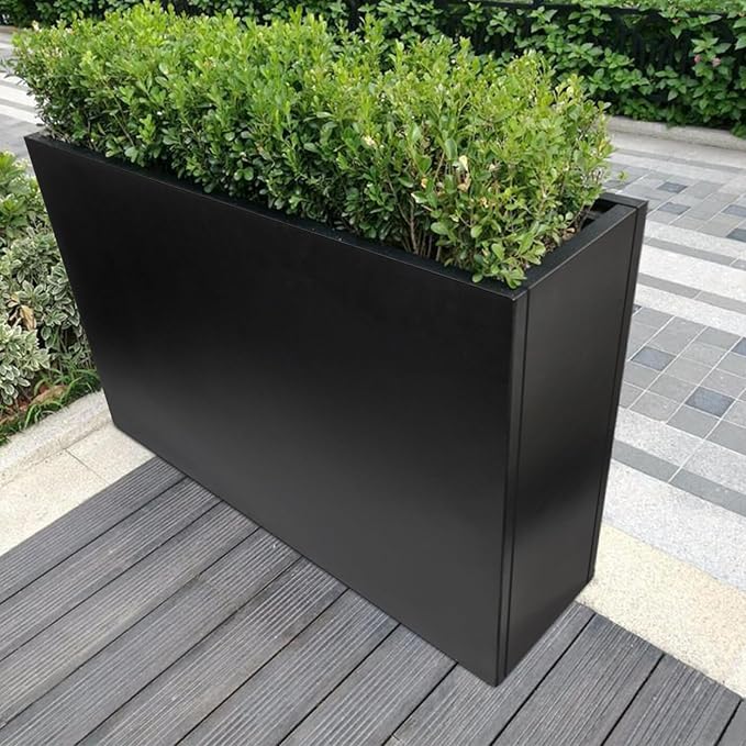 Tall Rectangular Removable Planter for Indoor or Outdoor Terraces, Porches, Durable All Weather, Garden, Modern Design, for Plants, Flowers(Large)