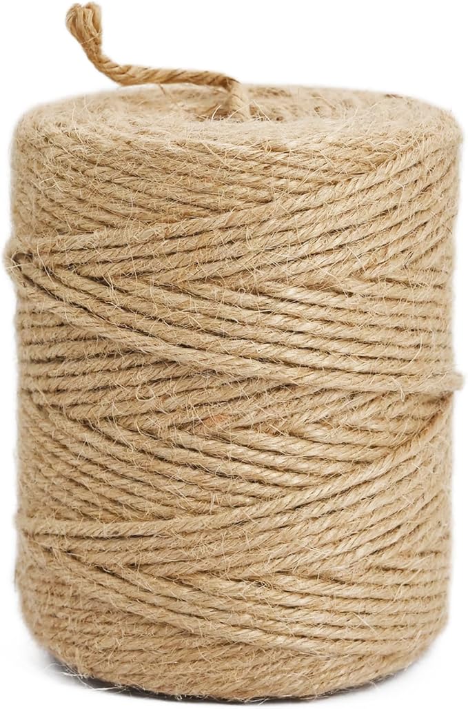 Leecogo 3mm 6Ply Jute Twine, 328 Feet,Heavy Duty for Garden, Crafts, Rustic Decor