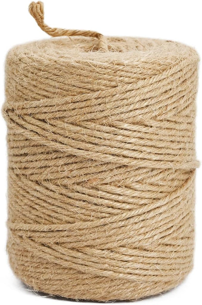 Leecogo 3mm 6Ply Jute Twine, 328 Feet,Heavy Duty for Garden, Crafts, Rustic Decor