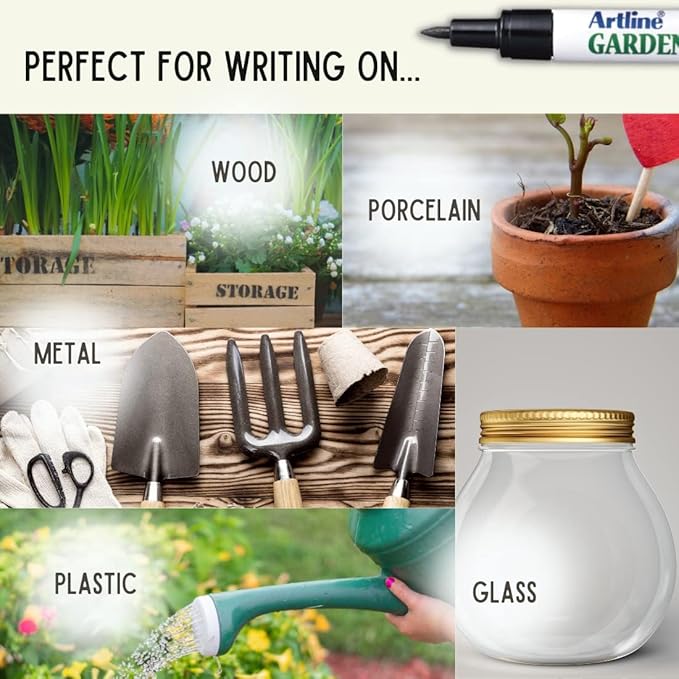 Artline Garden Markers, 0.8 mm Writing Width, Black, 12 Pack (EK-780)