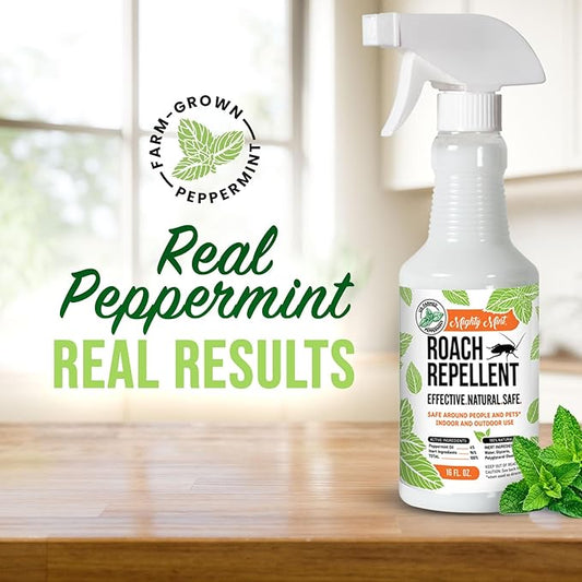 Mighty Mint Peppermint Oil Roach Repellent Spray – Natural Cockroach Killer for Indoor & Outdoor Use – Plant-Based Insect & Pest Control – 16 oz (Pack of 2)
