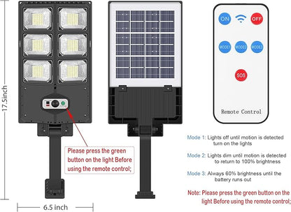 150W Solar Lights Outdoor, 8000LM Led Flood Light Motion Sensor with Remote Control, 3 Modes Solar Street Light Outdoor for Yard, Garden, Path, Parking lot - IP65 Waterproof