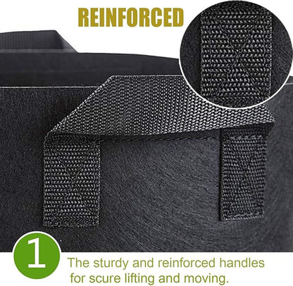 10-Pack 3 Gallon Plant Grow Bags, Heavy Duty 300G Thickened Non-Woven Aeration Fabric Pots with Reinforced Handles