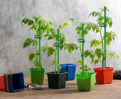 10Pcs Plant Support Stakes 17inch &11inch,Toylin Adjustable Length Plant Support Stake Orchid Stick with Clips for Indoor Outdoor,Garden Pole for Potted Orchid Tomato Vegetables