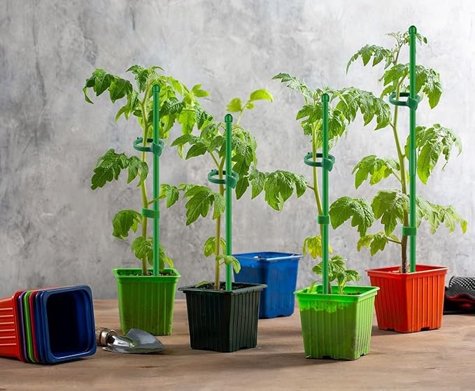 20Pcs Plant Support Stakes 17inch &11inch,Toylin Adjustable Length Plant Support Stake Orchid Stick with Clips for Indoor Outdoor,Garden Pole for Potted Orchid Tomato Vegetables
