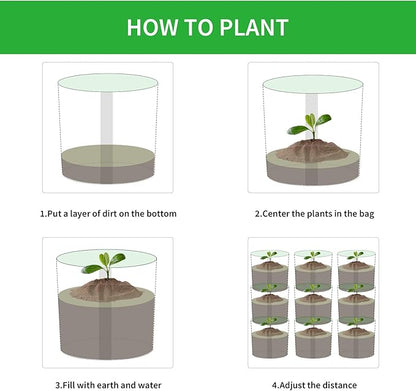 iPower 5-Pack 3-Gallon Grow Bags Fabric Pots Non-Woven Plant Container with Handles Self-Adhesion Sides for Easy Transplanting Tomato, Vegetable, Flower, 3 Gallon, in Nursery Garden