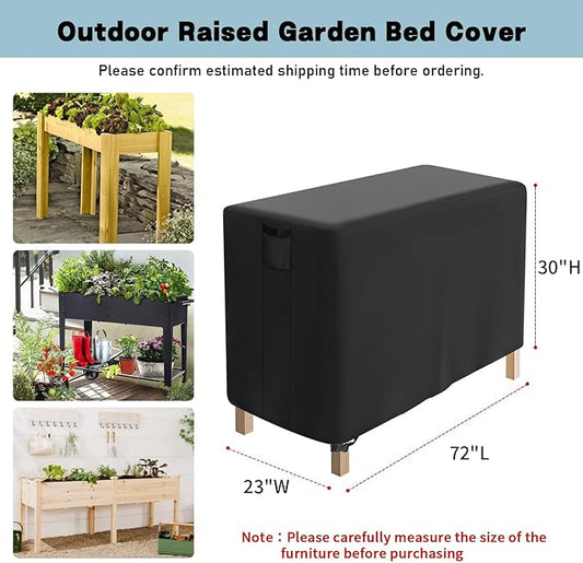 Outdoor Raised Garden Bed Cover for Winter (Only Cover),Waterproof Raised Planter Boxes Stand Covers - 72 x 23 x 30 inch