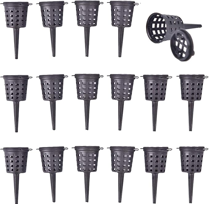 OBANGONG 100PCS Fertilizer Mesh Baskets Garden Nursery Pots Portable Aquarium with Lid Planting Nutrition Cups for Succulent,Orchid,Bonsai