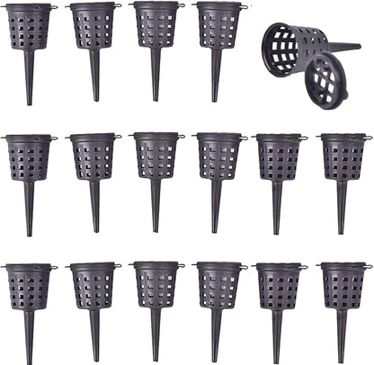 OBANGONG 100PCS Fertilizer Mesh Baskets Garden Nursery Pots Portable Aquarium with Lid Planting Nutrition Cups for Succulent,Orchid,Bonsai