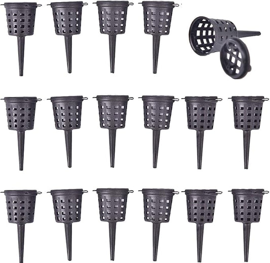 OBANGONG 100PCS Fertilizer Mesh Baskets Garden Nursery Pots Portable Aquarium with Lid Planting Nutrition Cups for Succulent,Orchid,Bonsai