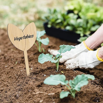 KINGLAKE GARDEN Bamboo Plant Labels,Plant Labels 60 PCS Plant Tags Garden Labels Vegetable Garden Markers Tags for Plants with Permanent Marking Pen