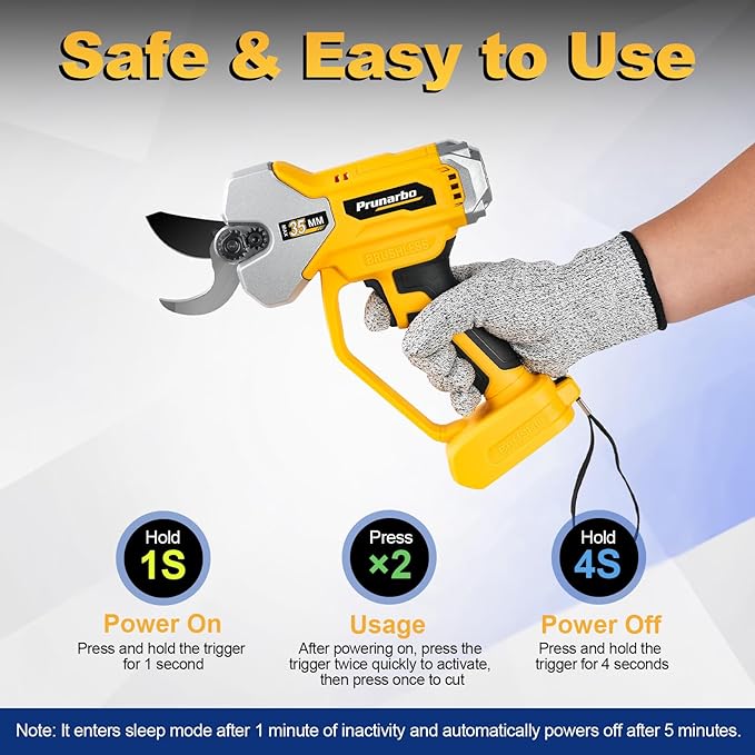 Electric Pruning Shears Cordless Compatible with DEWALT 20V Battery,1.4 Inch(35mm) Cordless Pruner Brushless Tree Trimmer Branch Cutter Garden Tool LCD Display & SK5 Blades(Only Pruner Body)