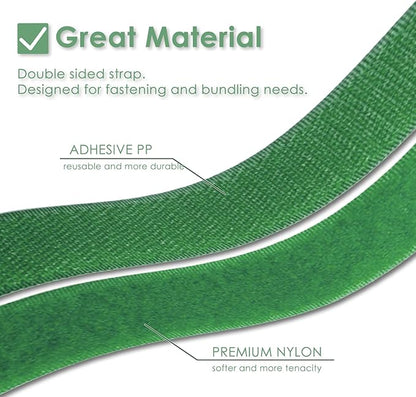 Garden Tie Green Tape, Plant Supports, Gentle On Plants (32.8ft × 0.6 inch, 3 Rolls, Green)