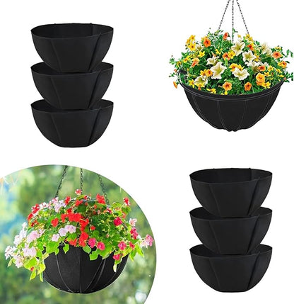hehimhis 6Pcs 12 Inch Round Non-Woven Planter Basket Liner, Hanging Basket Fabric Liners Coco Fiber Liner Replacement for Hanging Flower Pot (6, 12inch)
