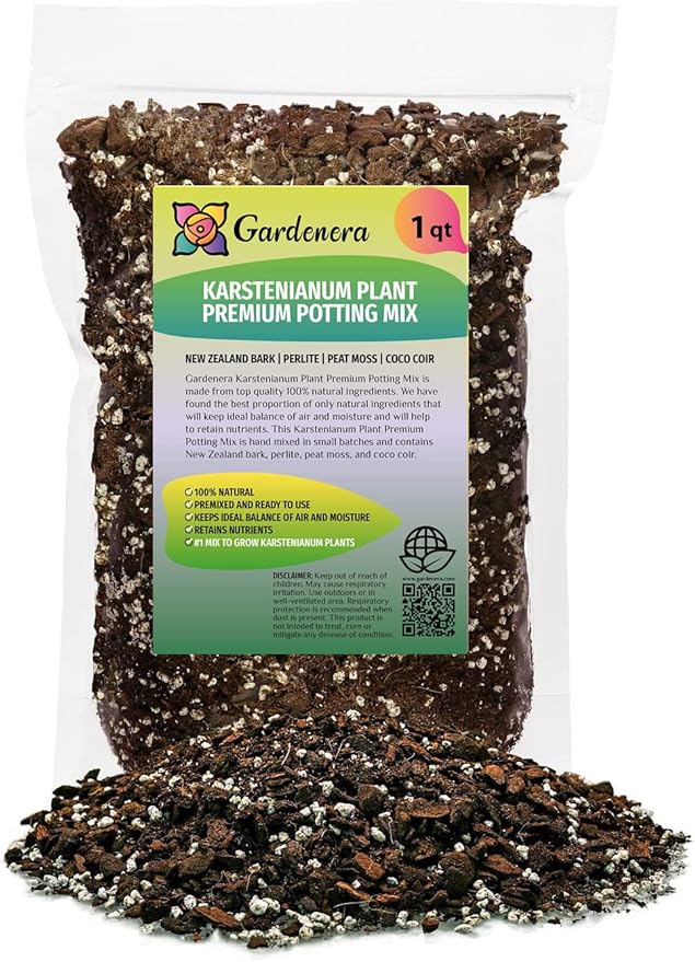 GARDENERA Premium Monstera Karstenianum Planting Mix - Promotes Steady Growth and Lush Foliage for Monstera Peru Plants - 1 Quant