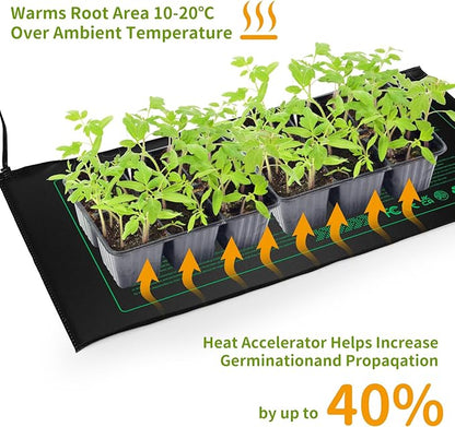 NAMOTEK 2 Pack Seedling Heat Mat, Durable Waterproof Seed Germination Heating Mat, Warm Hydroponic Plant Heating Pad