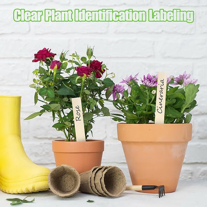 30Pcs Wooden Plant Labels, Outdoor Indoor Garden Markers and Name Tags for Seedlings Flowers Vegetables - Reused Waterproof Plant Label Stakes, 6 x 0.78in