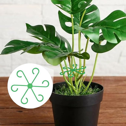 8PCS Climbing Plant Stem Support, 4 Sizes Plastic Houseplant Stem Holders, Reusable Flower Trellis Stem Stakes for Garden, Plant Growth Care Accessories Indoor, Outdoor - Green