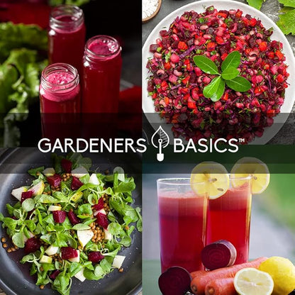 Gardeners Basics, Beet Seeds for Planting Home Garden - 5 Variety Pack Detroit Dark Red, Golden Detroit, Early Wonder, Cylindria and Chioggia Great for Spring, Summer, Fall, Heirloom Veggie Seeds