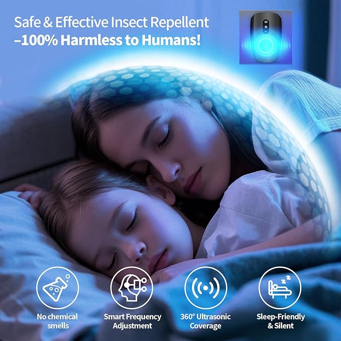 2026 Cvtayn Upgraded Ultrasonic Pest Repellent Indoor Insect Repeller, Pest Control, Repellent Roach, Mouse, Mosquito, Mice, Spider, Bugs, Ant, Rodent Repellent Ultrasonic Plug in,Black 6pack