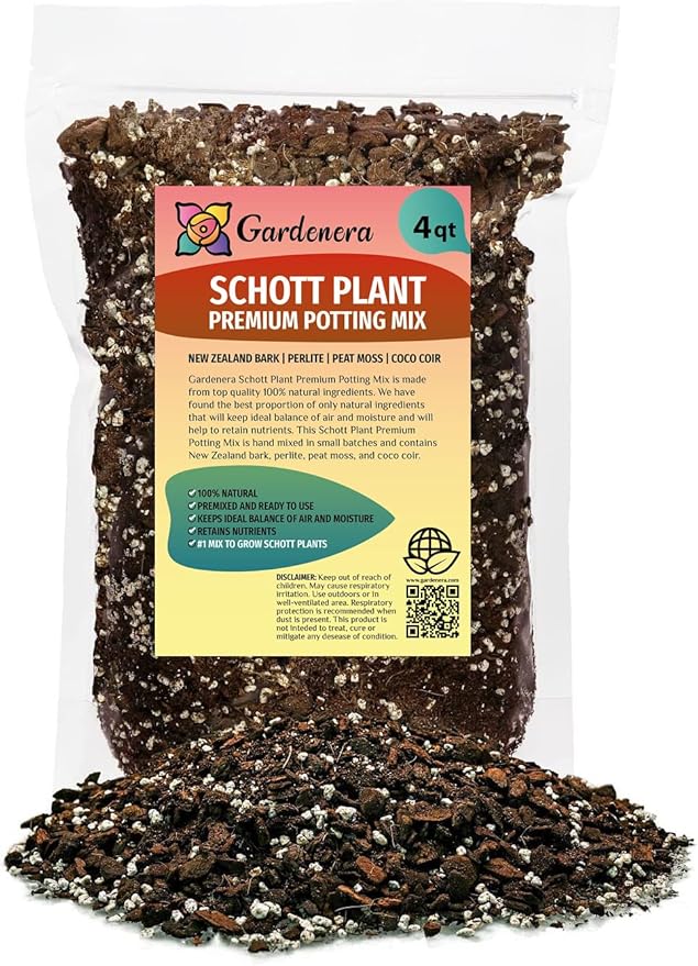GARDENERA Monstera Lechleriana Schott Soil Blend - Designed to Meet The Unique Needs of Your Plant - 4 Quart