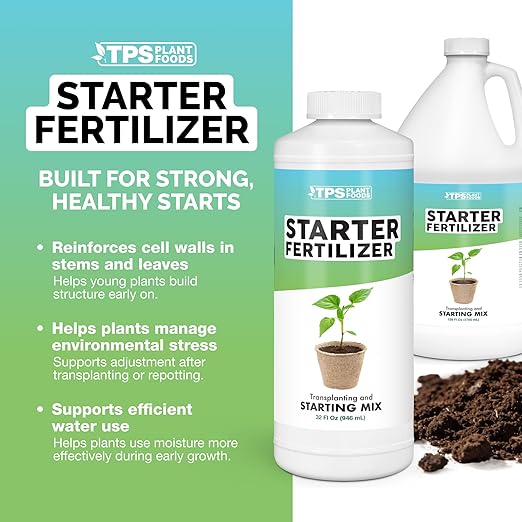 Starter Fertilizer – Liquid Plant Food for Seedlings, Starts & Transplants, Supports Strong Roots & Healthy Growth, 8 oz