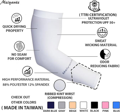 Arm Sleeves for Men Women Work 1 Pair UV Sun Protection UPF Long Sleeves Tattoo Cover Up Sleeves to Cover Arm Sleeves Cooling