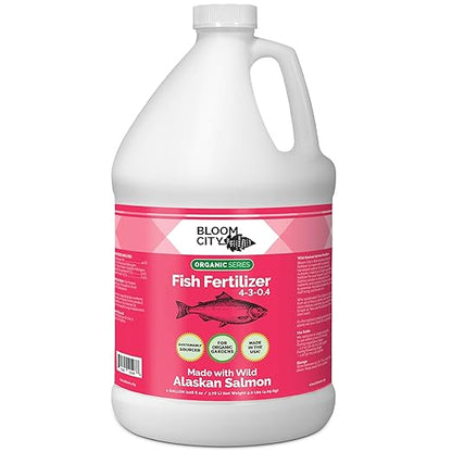 Bloom City Organic Wild Fish Fertilizer and Plant Supplement, Great for Roots and Soil, Made from Sustainable Salmon, Gallon (128 oz)