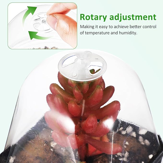 Black Plant Nursery Pots: 5Pcs Seeding Starter Pots, 3 Square Nursery Pot with Humidity Dome, Plastic Plant Container for Garden Vegetable Flower Germination