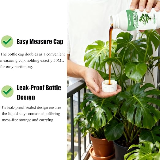 Monstera Plant Food 300ML (10oz) – Organic Microbial Probiotic Fertilizer for Monstera Deliciosa & Indoor Plants – Liquid Nutrient for Greener Leaves & Strong Roots