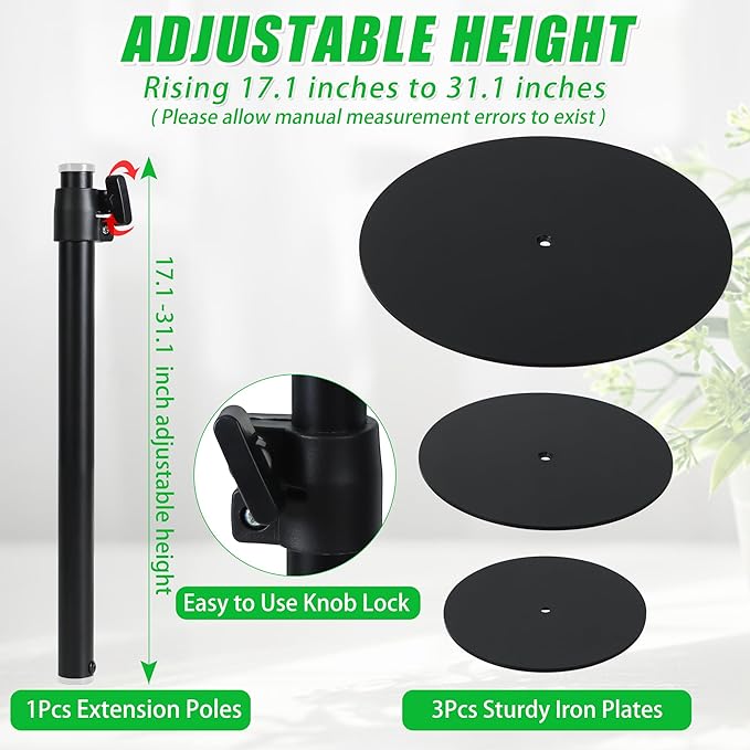 Adjustable Plant Risers for Inside Pots, 17-31" Rise Metal Planter Insert Filler for Large Pots, Plant Lift Pot Risers for Indoor Outdoor Tall Taper Planter Container (6" 8" 10" Base Top, Set of 1)