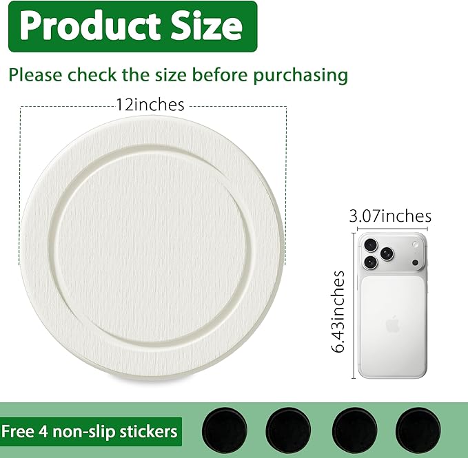 Plant Saucer Flower Pot Saucers Plant Trays for Pots Instant Dry Diatomaceous Earth Round Plant Drip Trays for Indoors Keeping Counter and Floors Dry and Clean (2Pcs White Large)