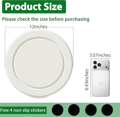Plant Saucer Flower Pot Saucers Plant Trays for Pots Instant Dry Diatomaceous Earth Round Plant Drip Trays for Indoors Keeping Counter and Floors Dry and Clean (2Pcs White Large)