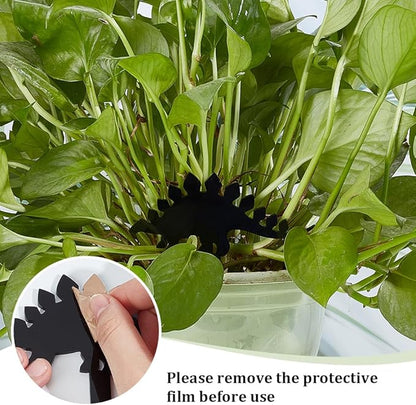 OLYCRAFT 6pcs 6-Style Animals Themed Acrylic Stakes with Paper Coating 3.9~4.3x2.7~4.5 Inch Black Dinosaur Garden Decoration Acrylic Plant Label Signs for Flower Pot Planter House Decors