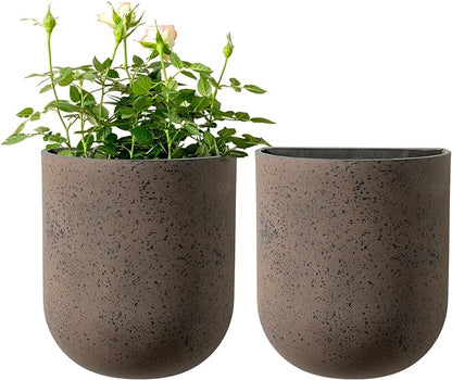 LA JOLIE MUSE Wall Hanging Planters for Indoor Plants, Hanging Flower Pots for Air Plants Succulent, Set of 2, 5.7L*4.1W*7H, Iron Rust