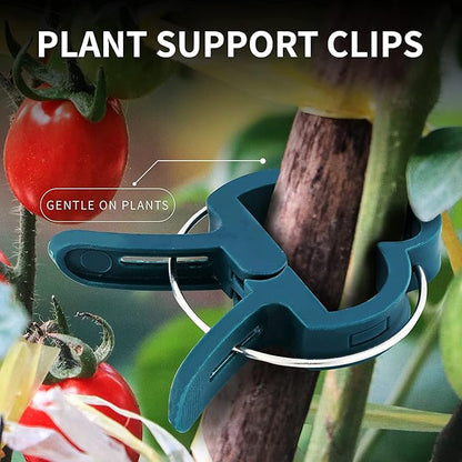 Plant Clips 80 Piece Green Gentle Gardening Plant & Flower Lever Loop Gripper Clips, Tool for Supporting or Straightening Plant Stems, Stalks, and Vines, Garden Clips, by RamPro