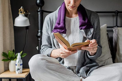 Victoria's Lavender Microwavable Neck Heating Pad – Extra Long Aromatherapy Wrap for Men & Women, Buds of Lavender Neck Wrap with Flax Seeds, Heated Neck Wrap, Relaxing Spa Gift Set Idea, Made in USA