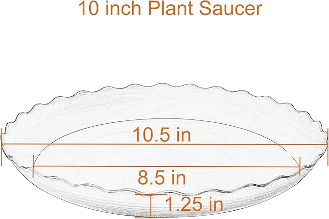 6 Pack Plant Saucer 10 inch, Heavy Duty Plastic Plant Saucers, Durable Plant Tray for Pots, Flower Saucers for Indoors, Plant Pot Saucers, Trays for Planter (Terracotta)
