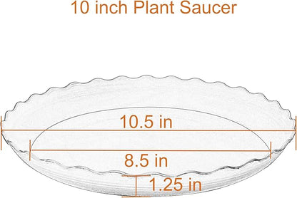 2 Pack of 10 inch Plant Saucer Plant Tray, Plastic Plant Saucer, Heavy Duty Plant Tray for Pots, Plant Saucers for Indoors Planter, Garden Water Plate Bowls for Gallon Grow Bags (Brown)