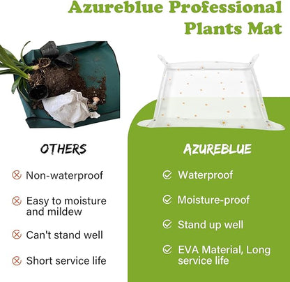 Repotting Mat for Indoor Plants Waterproof Clear Potting Mat Foldable Plant Potting Repotting Tray Portable Gardening Tray for Indoor Potting Soil, House Plants Orchid,Succulents 31.5 x 23.6