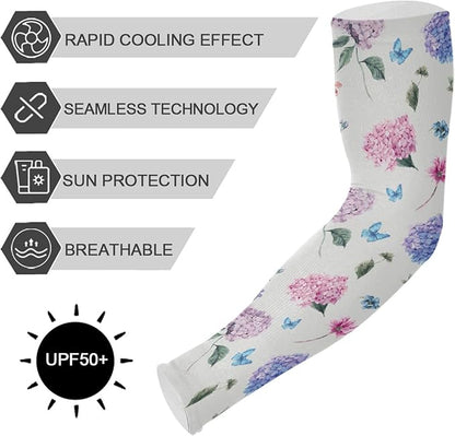 Wamika Gardening Sleeves Spring Globe Daisy Flowers Farm Sun Protective Arm Sleeves with Tumb Hole