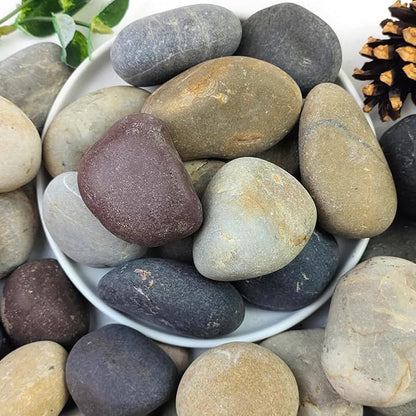 Natural River Rocks, Small Rocks for Plants Decorative Polished Pebbles for Fish Tank, Gardening, Flower Pots, Vase Fillers, Indoor Water Fountains, Landscaping, 40lbs, 2-3 Inch