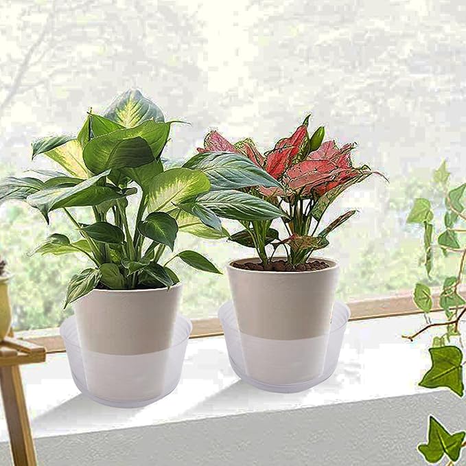 18 Pieces Plastic Plant Saucers - Clear Deep Drip Trays, Thickened Saucers for Pots, Plant Drip Trays for Home Garden Indoor and Outdoor Potted Plants(6, 8, 10 Inch)